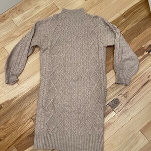 Guess Women's Cable Knit Sweater Dress - taupe